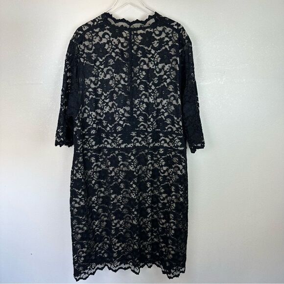 Kiyonna Black Lace Midi V-Neck Dress New Size 5X Mother Of Bride Cocktail - Picture 7 of 7